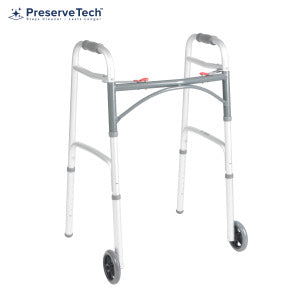 PreserveTech™ Deluxe Folding 2-Button Walker With 5" Wheels