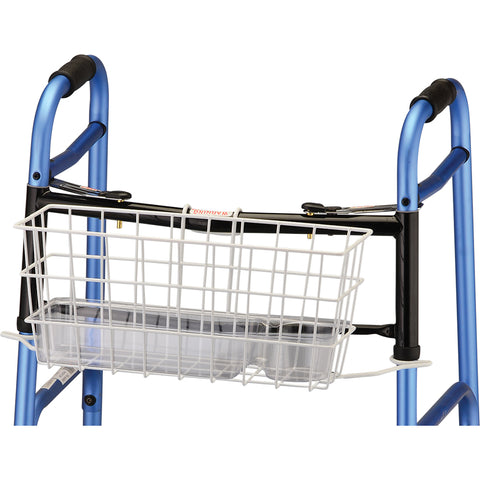 Walker Basket with Plastic Liner- White